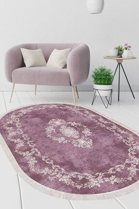 Brillant Angel Home Kaymaz Taban Oval Hali Makinede Yikanabilir Oval Hali Kadife Hali Trendyol