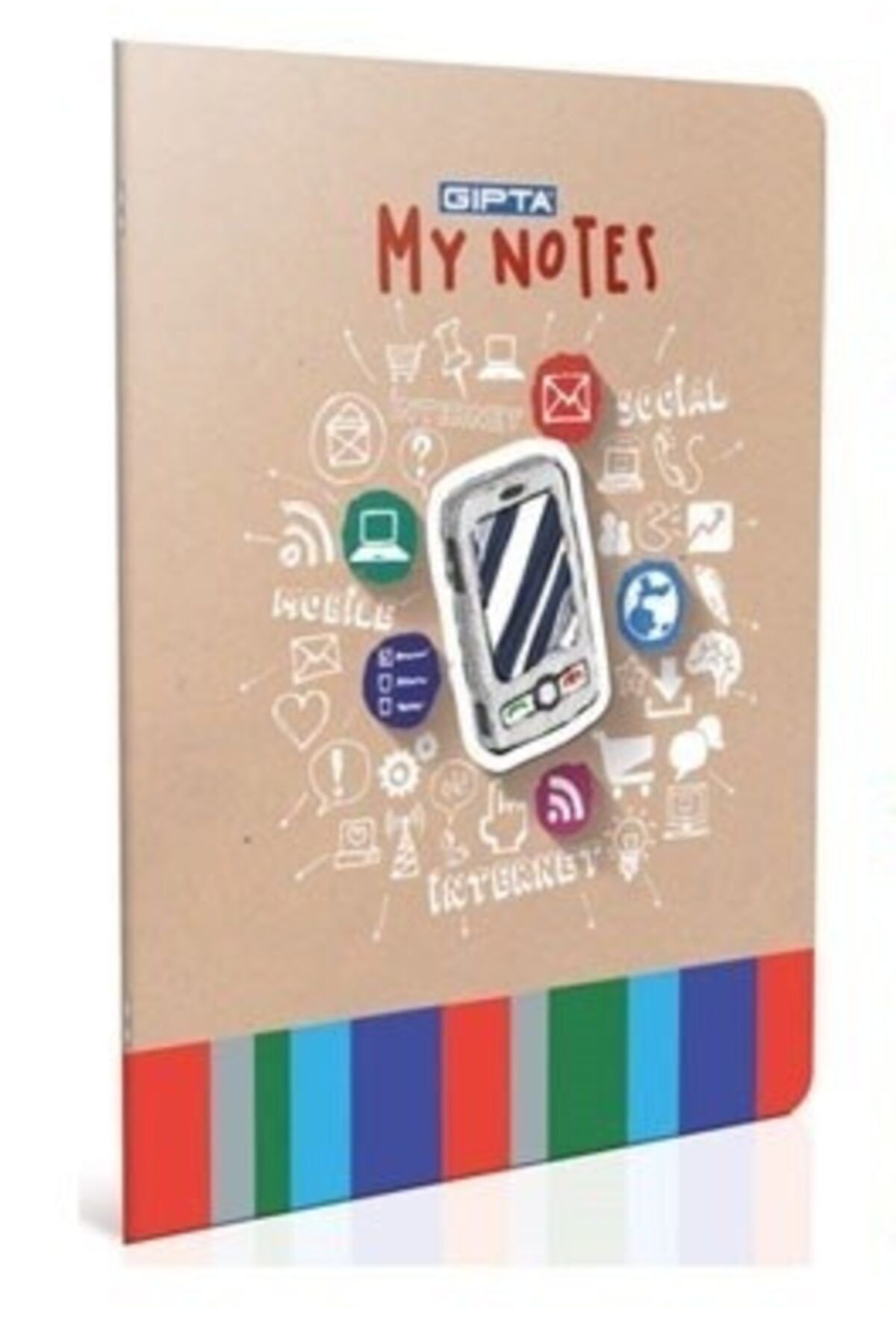 Gıpta-My Notes دفتر ملاحظات بغطاء من البولي بروبيلين بخياطة سلكية مقاس A4 80yp 1