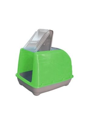 Lüks Üstü Açılabilir Kedi Tuvaleti 38-50 cm Yeşil 1075064-YSL