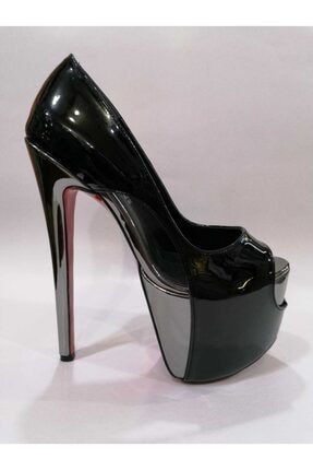 Kadın Siyah Renk Burnu Açık Yüksek Topuklu Ayakkabı mshrkova01