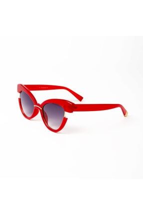 Ladycolor Piu Bayan Kirmizi Kemik Cerceve Gunes Gozlugu Trendyol