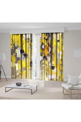 Realhomes Modern Cicek Desen Dijital Baskili Salon Fon Perdesi Trendyol