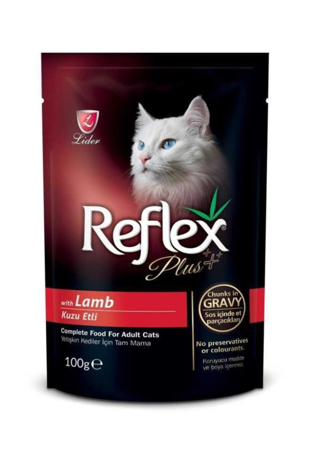 غذای گربه های جوان تکه های ژله ای با طعم بره 100 گرم رفلکس Reflex