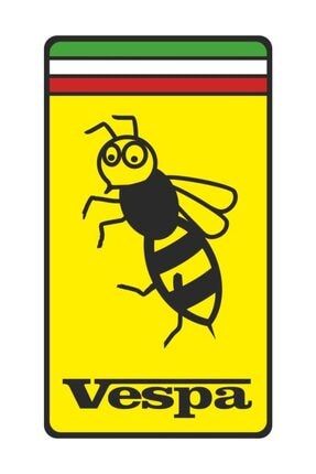 Vespa Logo Ferrari Logosu Motosiklet Sticker 01106