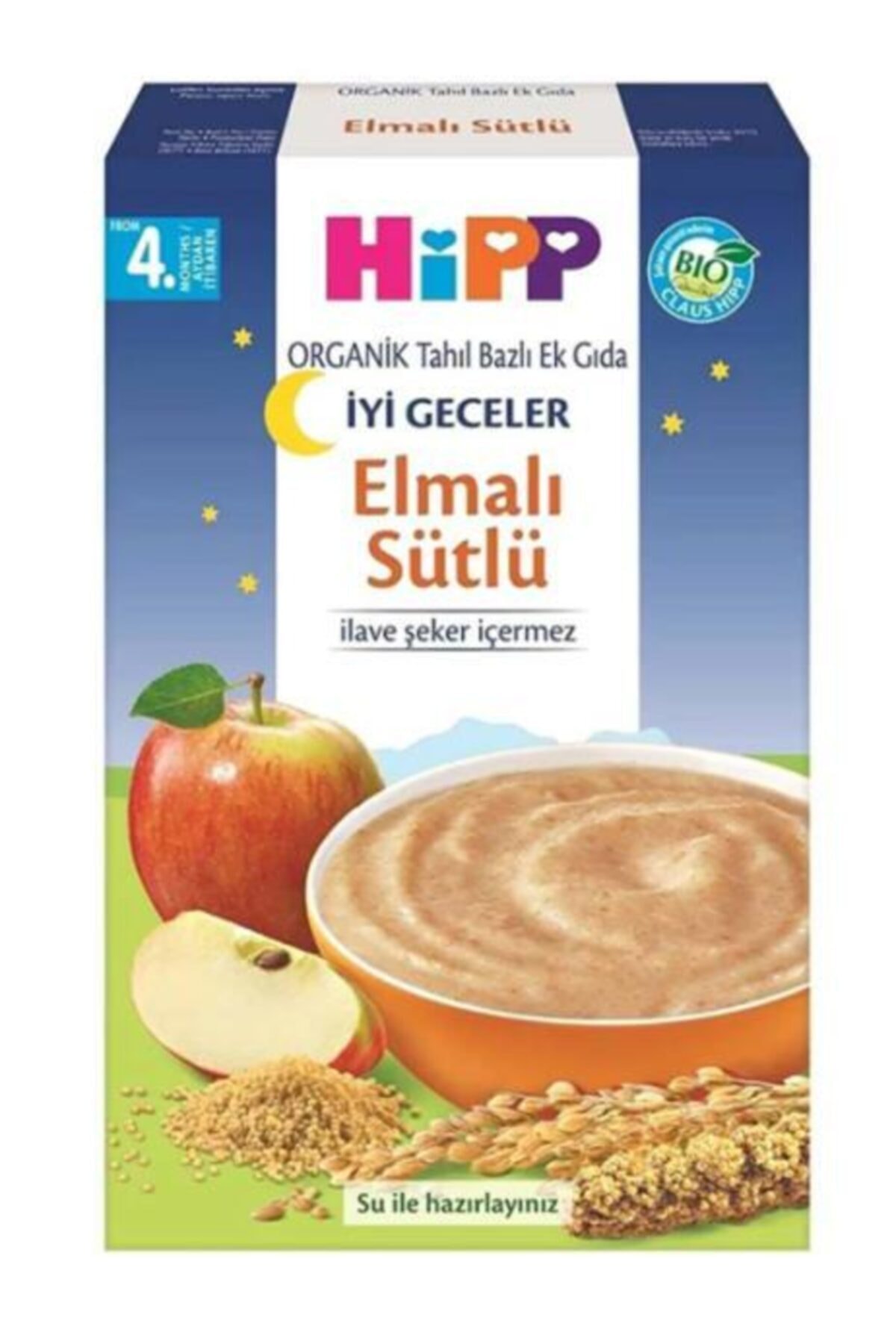 Hipp Unisex Organik Tahıl Bazlı Ek Gıda Organik Sütlü Elmalı 250 gr