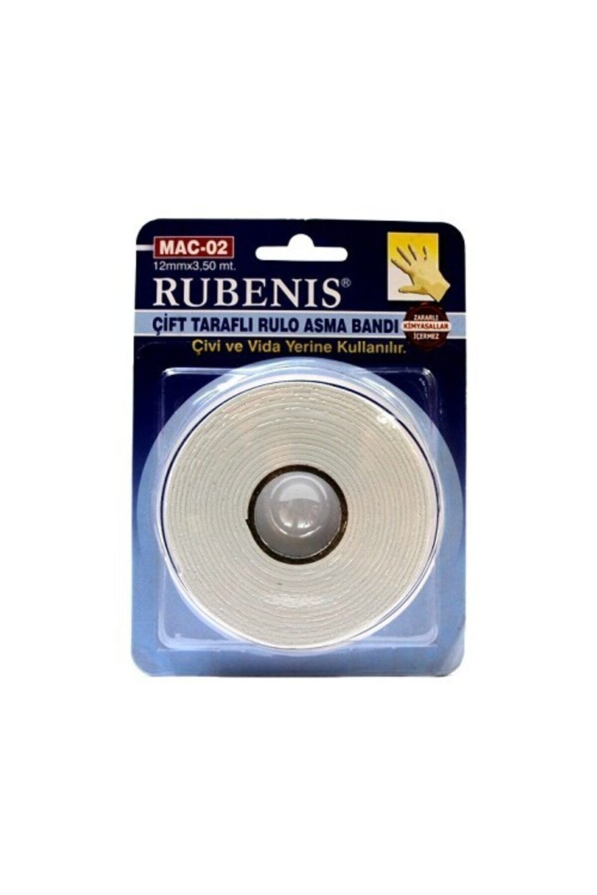 Rubenis Mac 02 Cift Tarafli Bant Kopuk Rulo Asma Bandi 12 Mm X 3 50 Mt Trendyol
