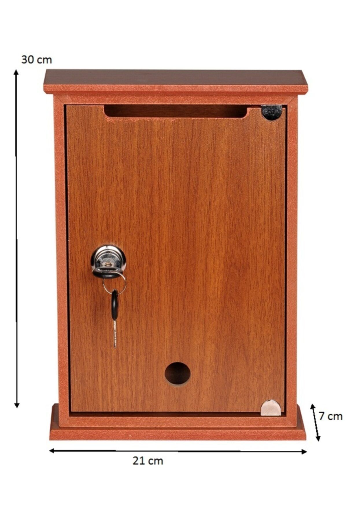 SELENA-Wooden Mailbox with Keys Walnut 2