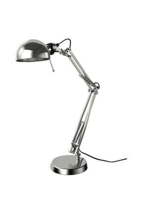Barbun Forsa Gumus Metal Renk Ayakli Hareketli Baslikli Ikea Calisma Masa Lambasi Trendyol