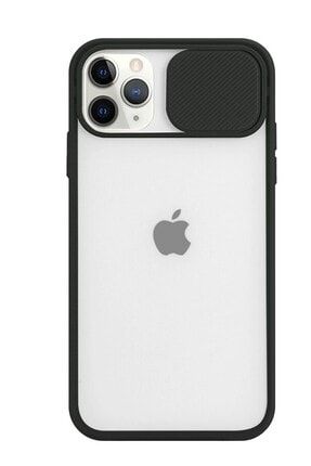 Iphone 11 Pro Slayt Kamera Lens Korumalı Siyah Telefon Kılıfı kamkor11pro