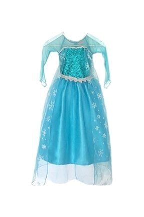 Kız Çocuk Elsa Kostümü Düz Model PN36