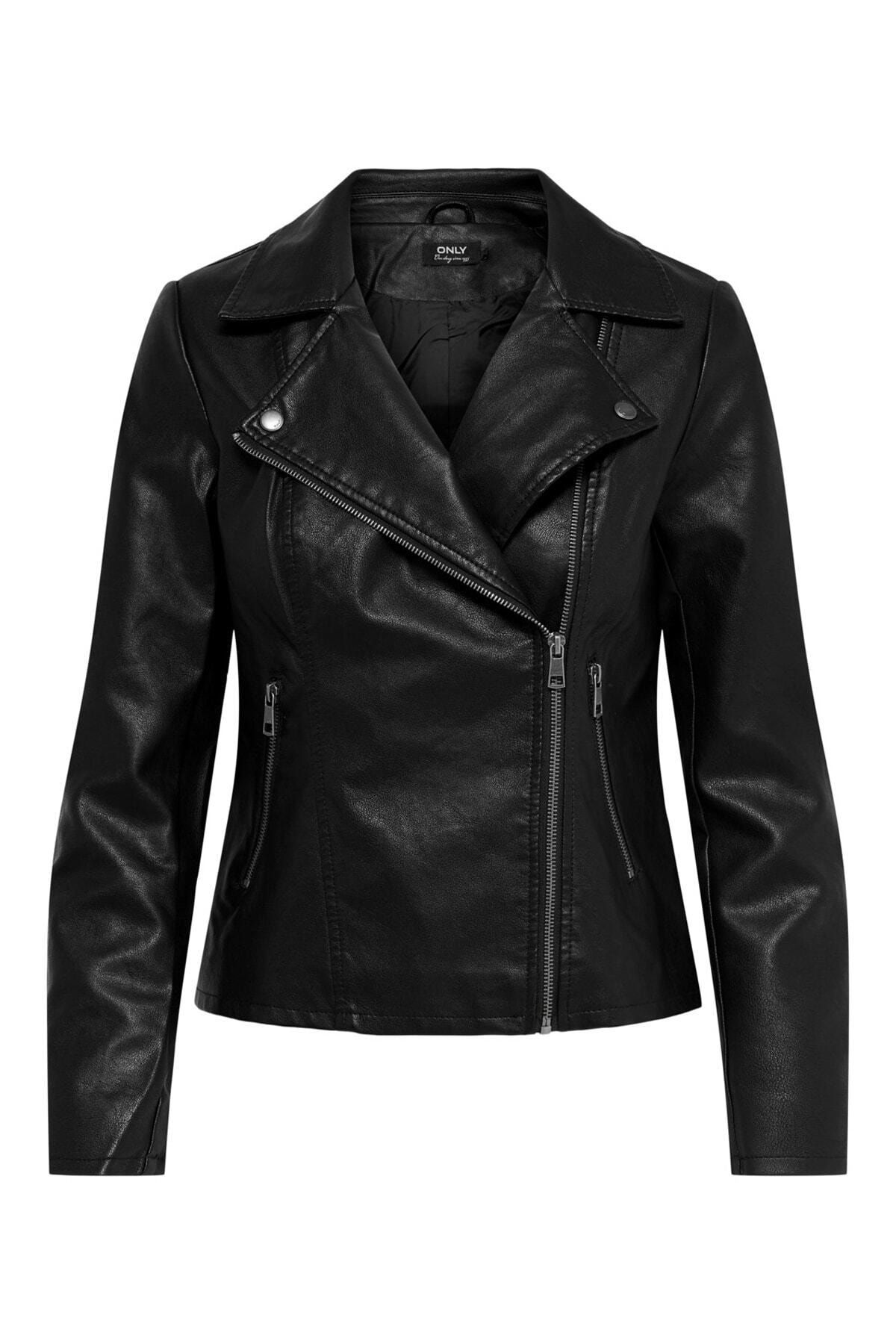 Only Kadın Siyah Biker Deri Ceket -15205625 BY6679