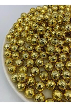14mm Gold / Gümüş Renk Metalize Dünya Model ,disko Topu Boncuk (100 Adet) 14MMMTLZDNYA