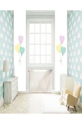 2 Kanat Renkli Balonlar Çocuk Bebek Odası Perdesi Fon Perde 2CFP702