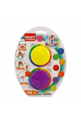 Crafy 2'li Zıp Zıp Oyun Hamuru 40 Gr. - Neon Sarı - Mor S00003019-46891