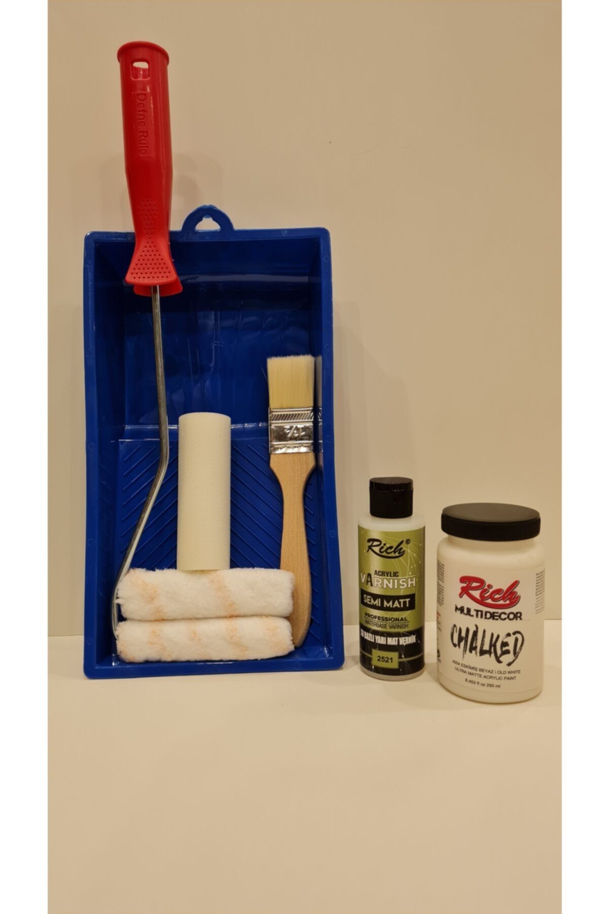 Rich Multi Decor Chalked Dolap Boyama Seti 250 Cc Eskimiş Beyaz + ( 120 Cc Y.mat Vernik )