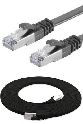 Siyah Cat7 Yassı Ftp Ethernet (Network) Kablosu, 15 Metre CAT7-3150S