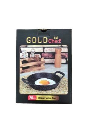 20 Cm Gold Chef Granit Döküm Sahan Tava Yanmaz Yapışmaz Iç Düzey 20 cm Sahan Tava