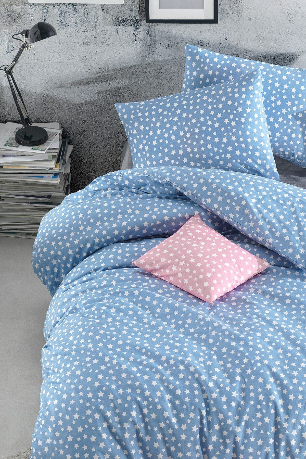 سرویس خواب  آبی mer-tim ezberbozan ev tekstili | MERTM000346 اورجینال - تصویر 4