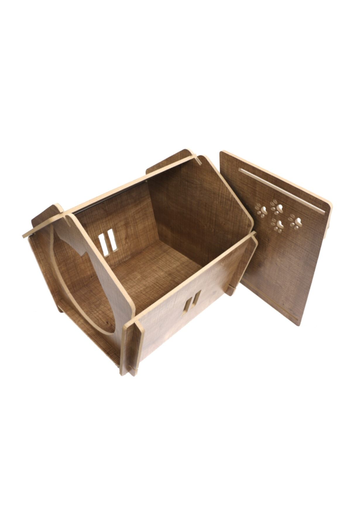 HobiMax-Decorative Wooden Cat Nest with Paw Pattern 7