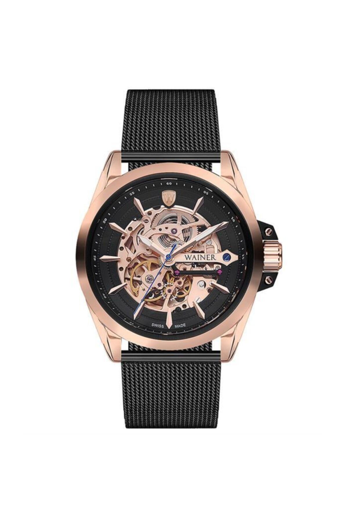 Wainer Men s Black Swiss Made Wrist Watch Wa.25687 c Trendyol