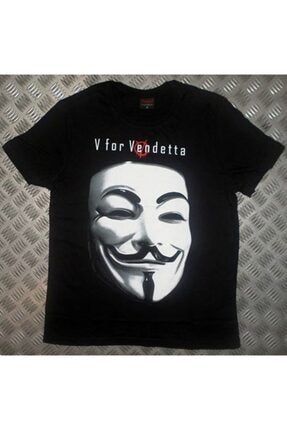 V For Vendetta Baskılı T-shirt ABCEY267-KOR