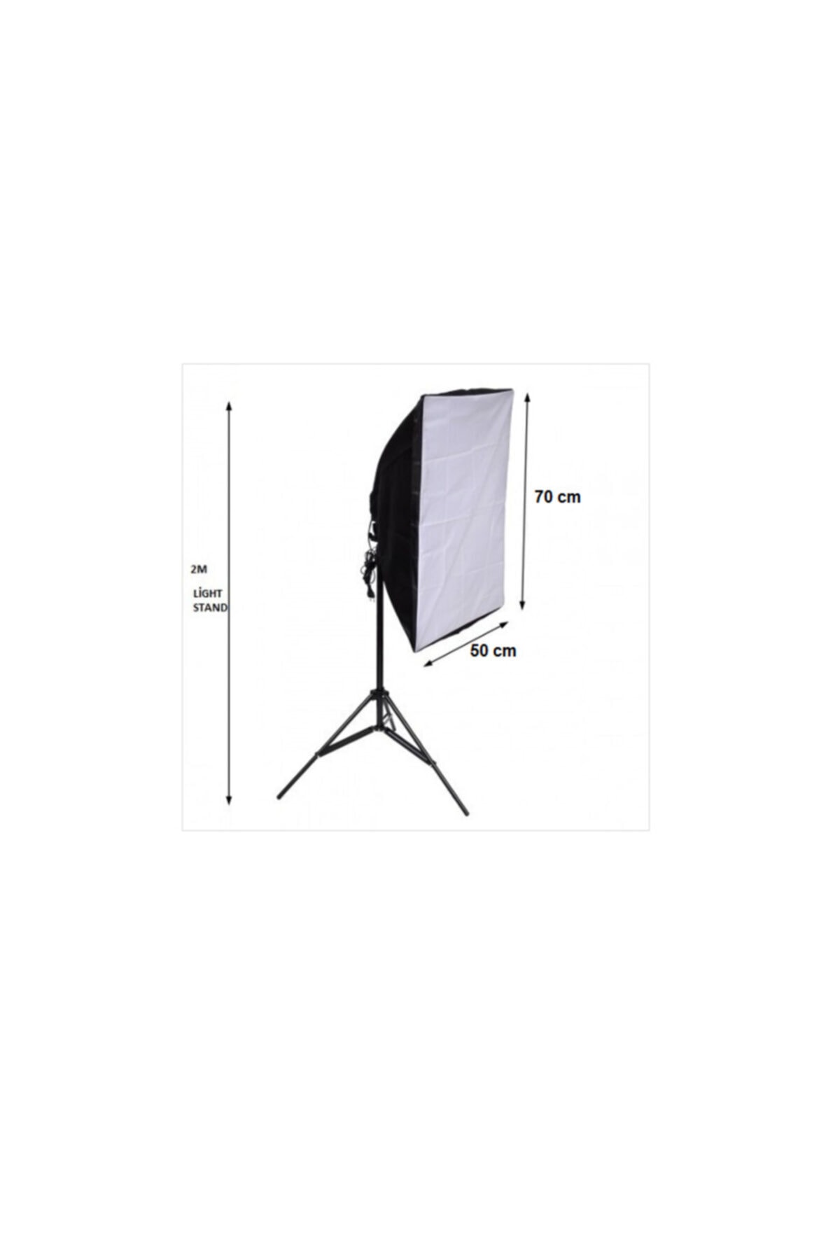 3 Duylu Softbox +2m Işık Ayağı + 3x40 Wat Led Lamba (10800 Lümen)