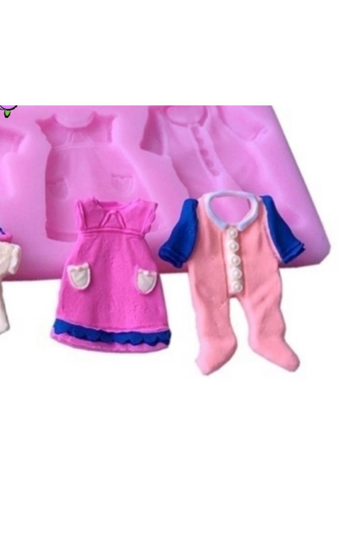 morlalem Bebek Elbiseleri Pano Süsü Silikon Kalıp K-122, Taş Tozu Polyester Reçine Sabun Alçı Mum Kalıbı fotoğrafı 3 (önizleme)