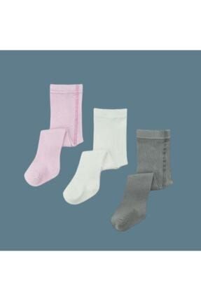 Biotex Organik Pamuklu Kız Bebek Kilotlu Çorap 3 Lü 24699