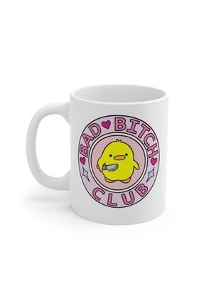 Bad Bitch Club Renkli Baskılı Tasarımlı Hediye Kahve Çay Kupa Bardak KPAMDL145847