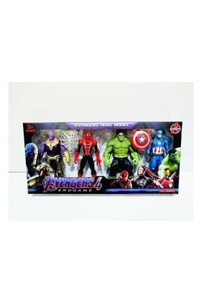 Yenilmezler Işıklı Thanos Hulk Örümcek Adam Kaptan Amerika 4'lü Set 15 Cm D:2 ökujtrgbc