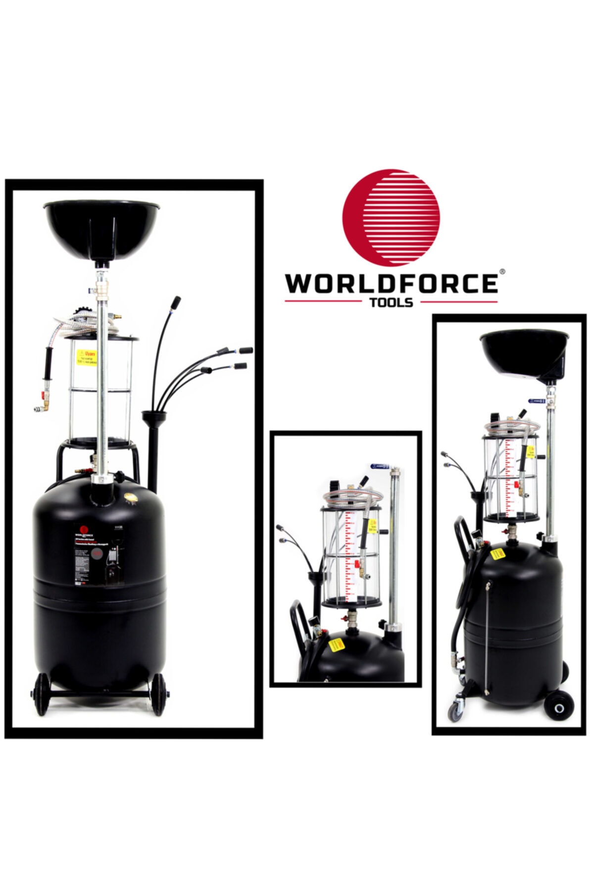 WORLDFORCE TOOLS Worldforce 100 Litre Yağ Çekme Aparatı Havalı Karter'den Yağ Emme