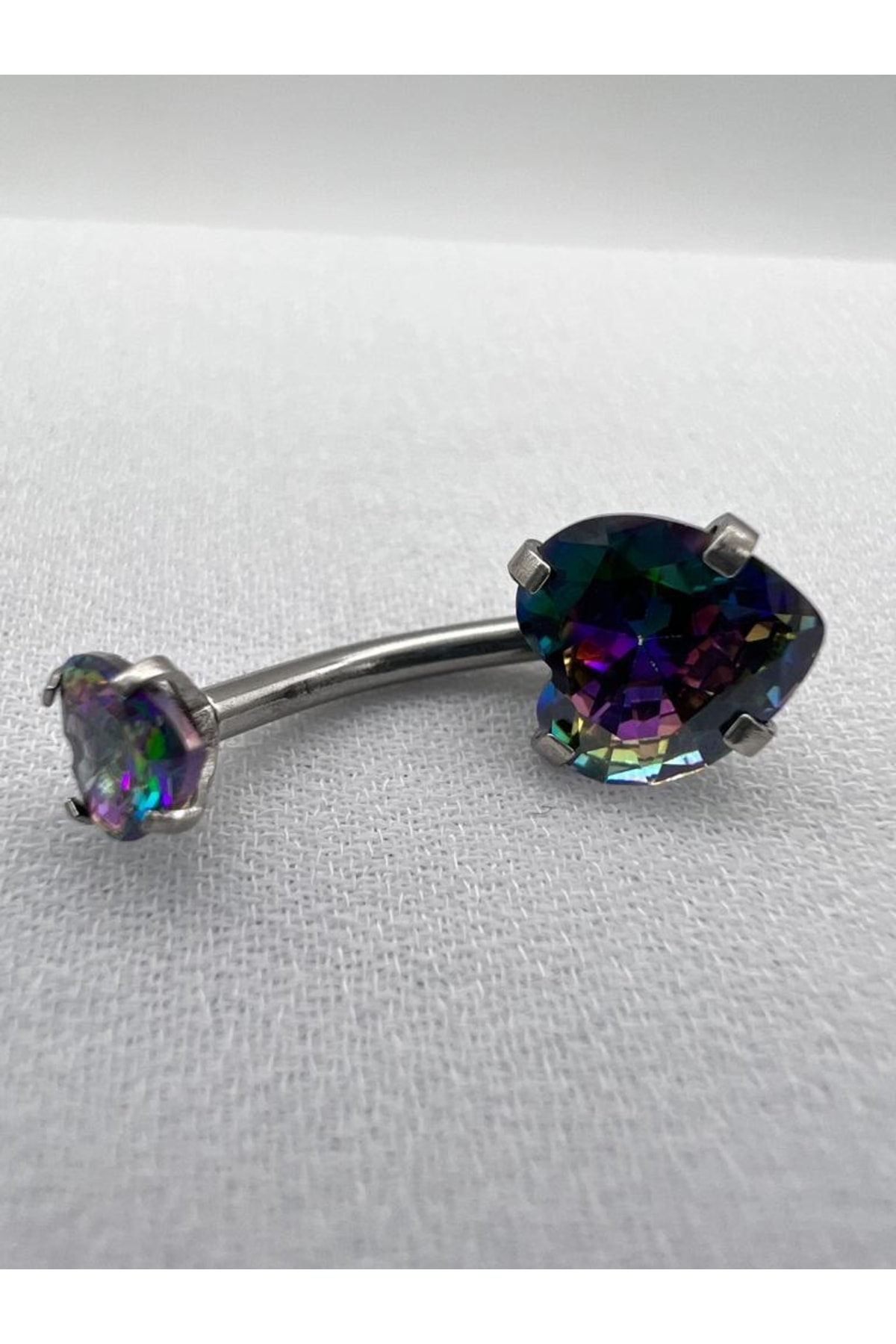 Cerahhi Steel Belly Piercing Heart Zircon Stone Neon