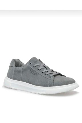Gri - Erkek Deri Sneakers Ayakkabı P2983S5942