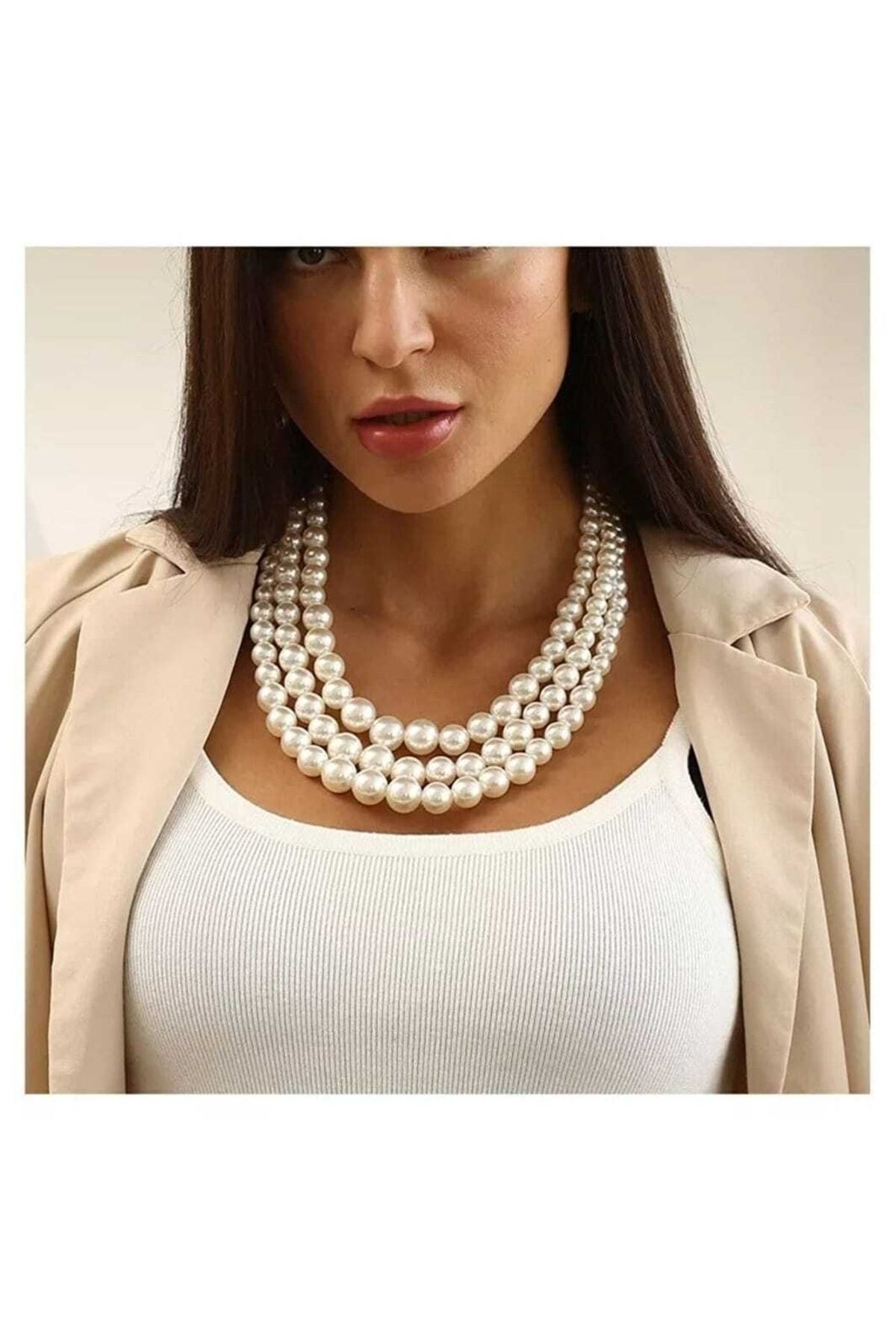 Three row hot sale pearl necklace
