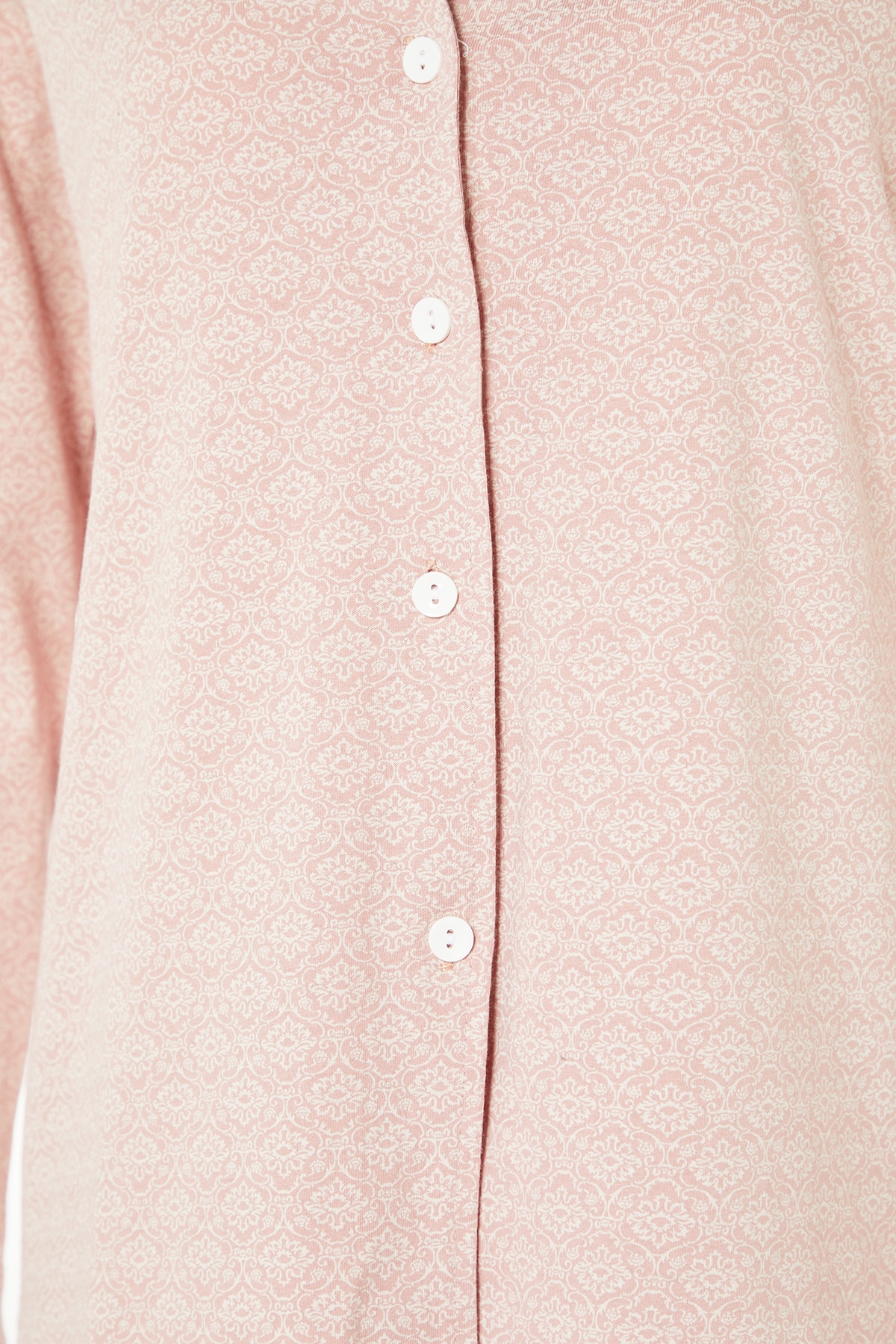 Trendyol Collection Powder 100% Cotton Printed Knitted Pajamas Set ...