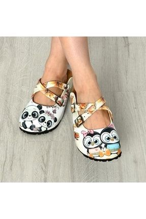 6292 Panda Ve Penguen Çapraz Sabo Terlik 6292-KST-DGY