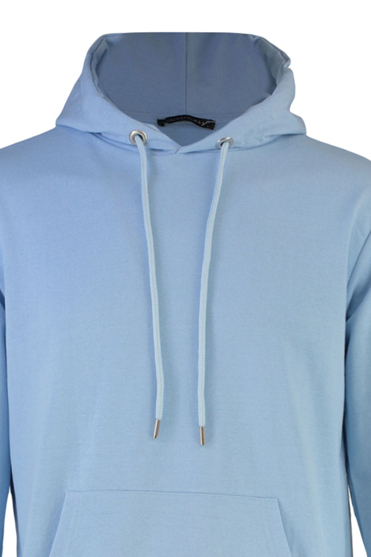 Trendyol Collection-Blaues Langarm-Sweatshirt mit Kapuze - Regular Fit TMNAW20sw0162 7