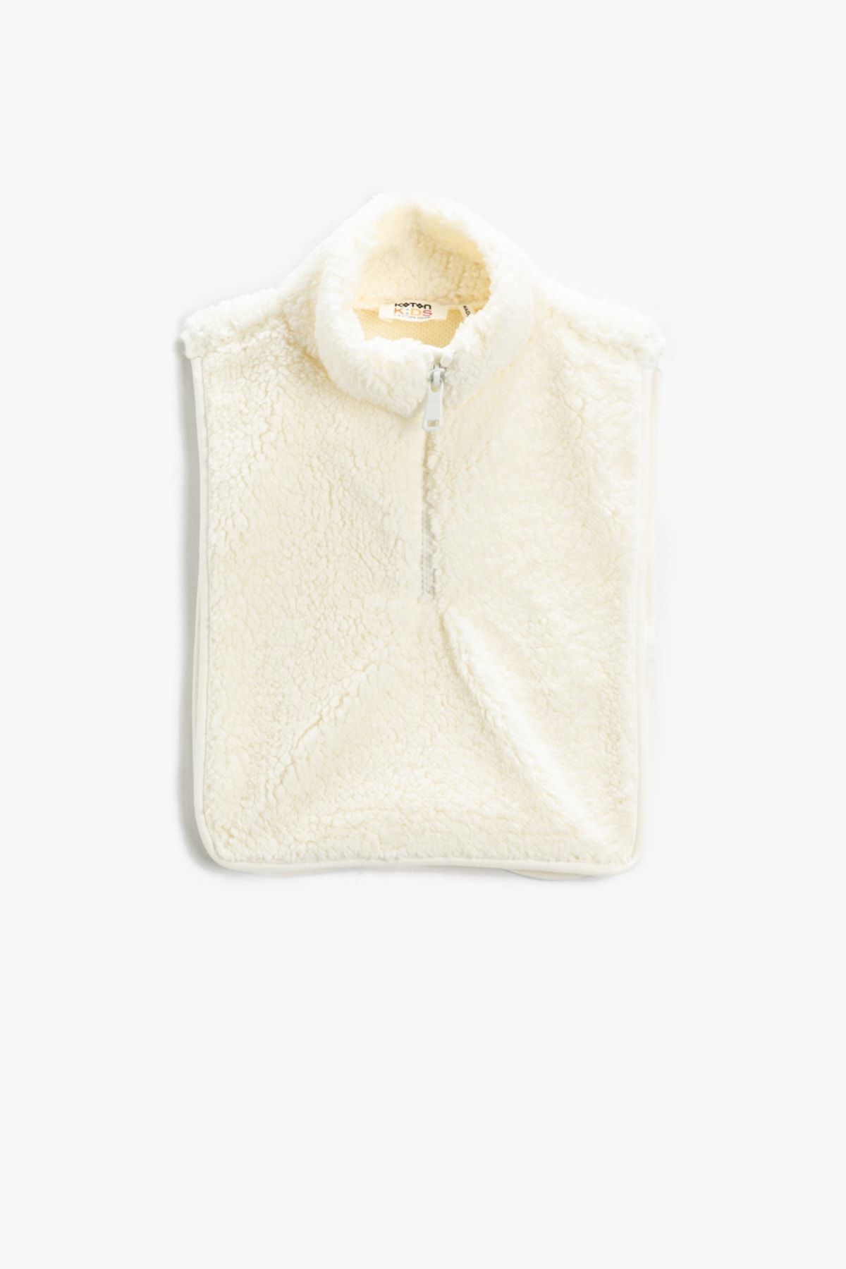 Peluş Panço Dik Yaka Yarım Fermuarlı