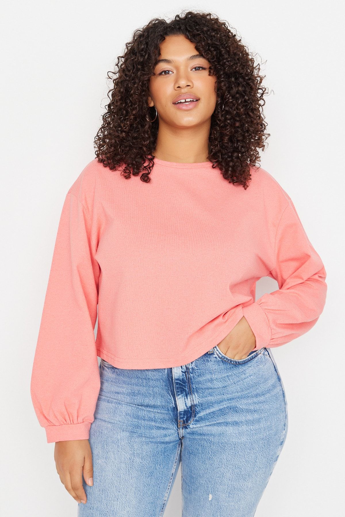 Plus size shop orange sweatshirt