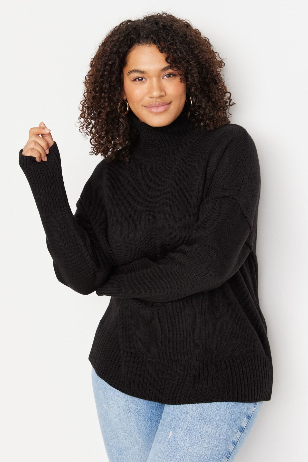 Off shoulder online turtleneck sweater