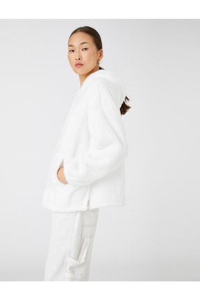 Koton Peluş Sweatshirt Kap&uuml;şonlu Kanguru Cepli