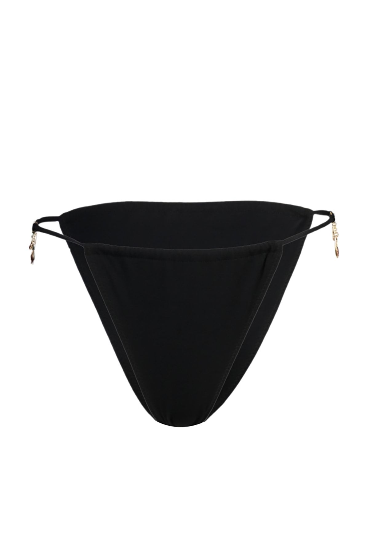 Trendyol Collection-High Leg Brazilian Bikini Bottom with Black Accessories TBESS23BA00044 7
