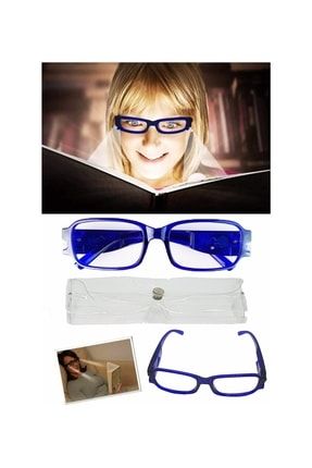 Kitap Okuma Gözlüğü - Işıklı Okuma Gözlük - Mavi Kitap Gözlüğü - Okuma Led Işıklı Pilli Gözlük