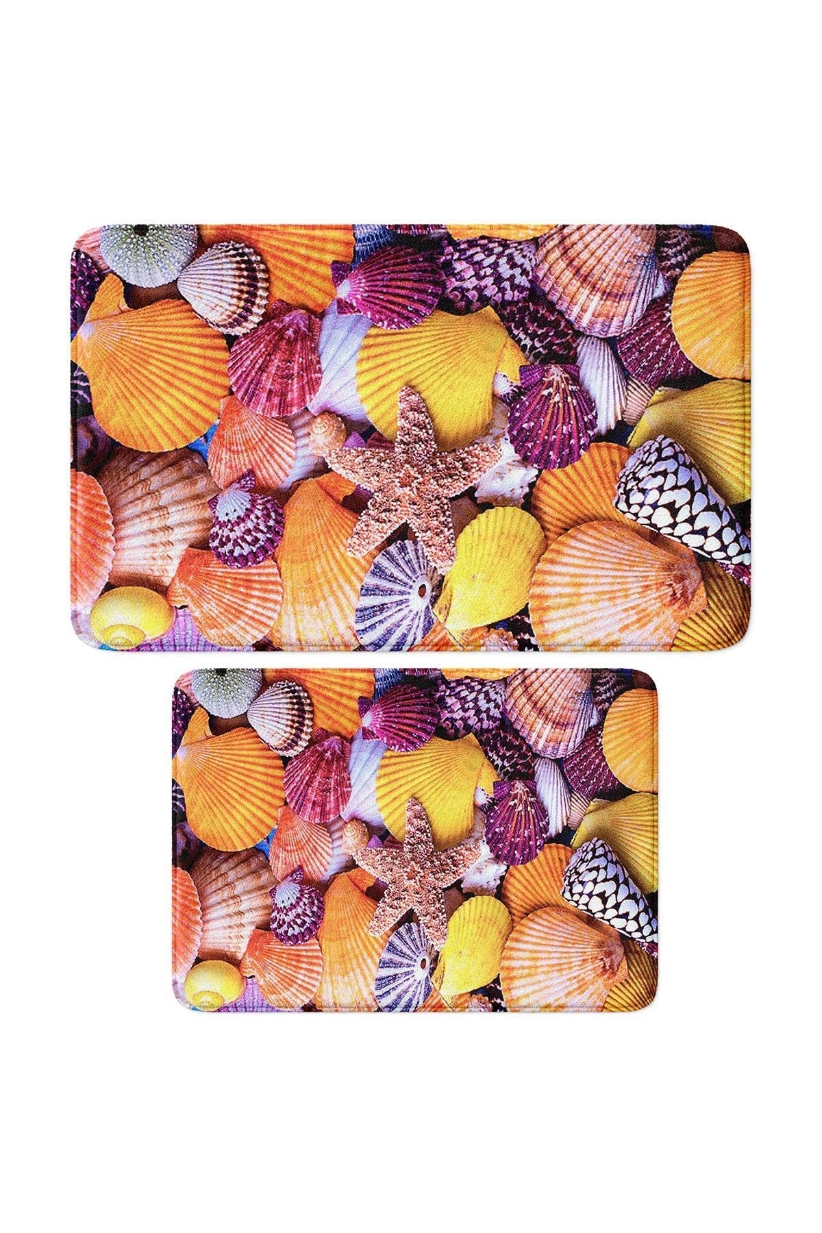 Cute Printed 2-Piece Bath Mat Set - Non-Slip Base, Machine Washable, 50x80cm And 40x60cm