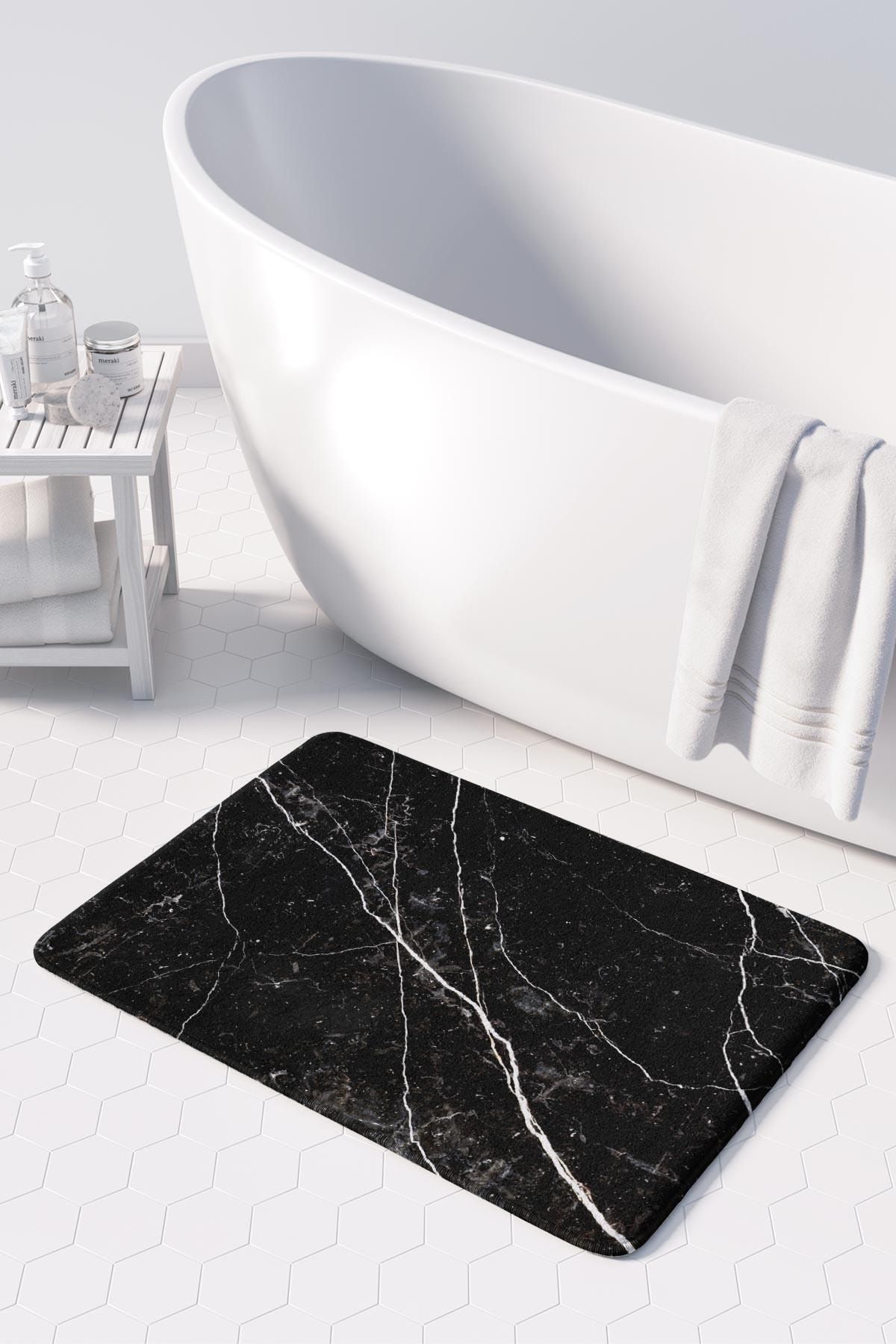 Monnhein 2'li Takım Banyo Paspası, Kaymaz Taban, Makinede Yıkanabilir, Banyo Halısı TB10944