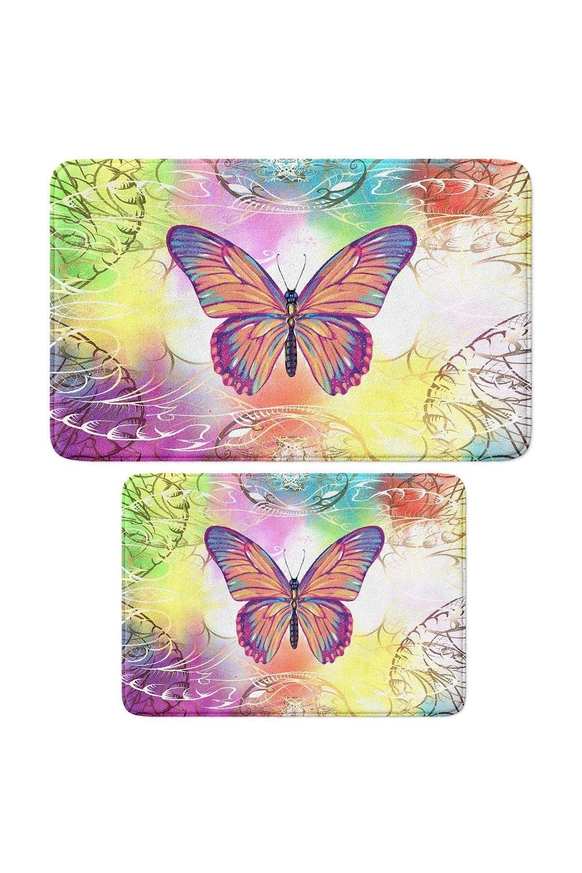Cute Printed 2-Piece Bath Mat Set - Non-Slip Base, Machine Washable, 50x80cm And 40x60cm