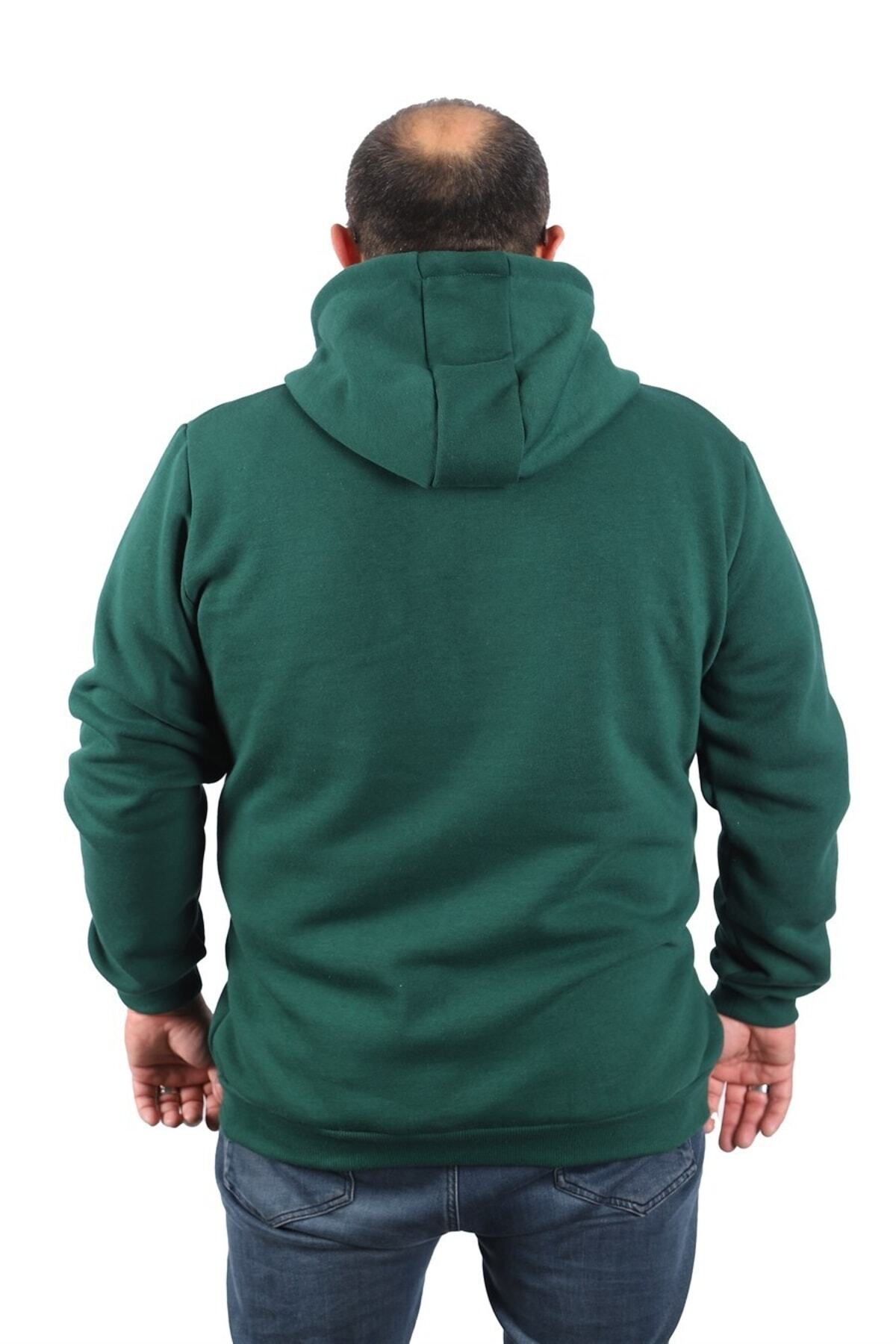MocGrande-Plus Size Unisex Hooded 3ip Sweat 11701 Neftı 3