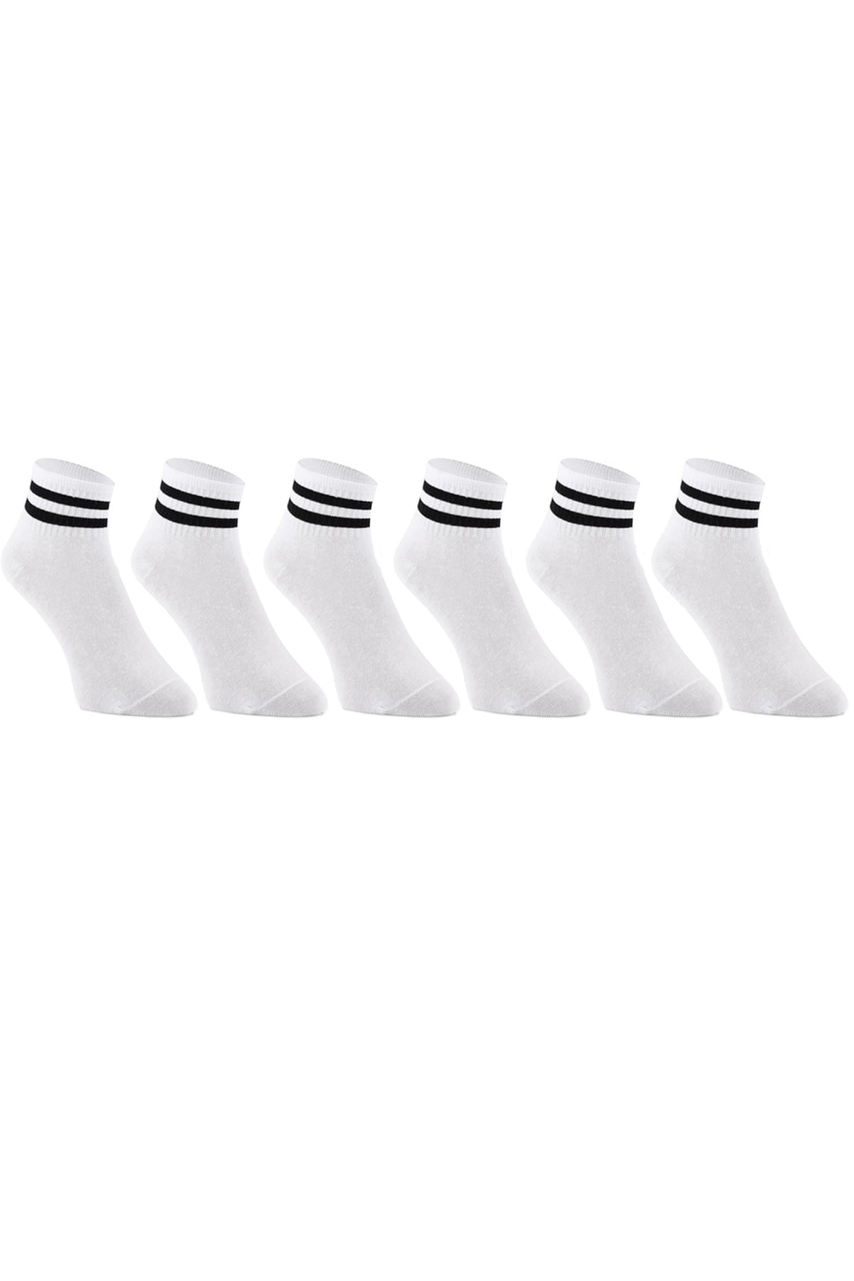 nettofit 6'lı Karışık Renk Erkek Kolej Tenis Çorabı Yarım Konç Patik