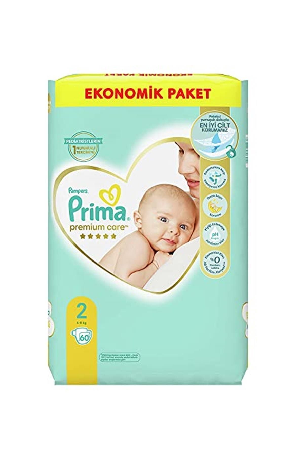 Prima Bebek Bezi Premium Care 2 Beden 60 Adet Mini Jumbo Paket UX8707