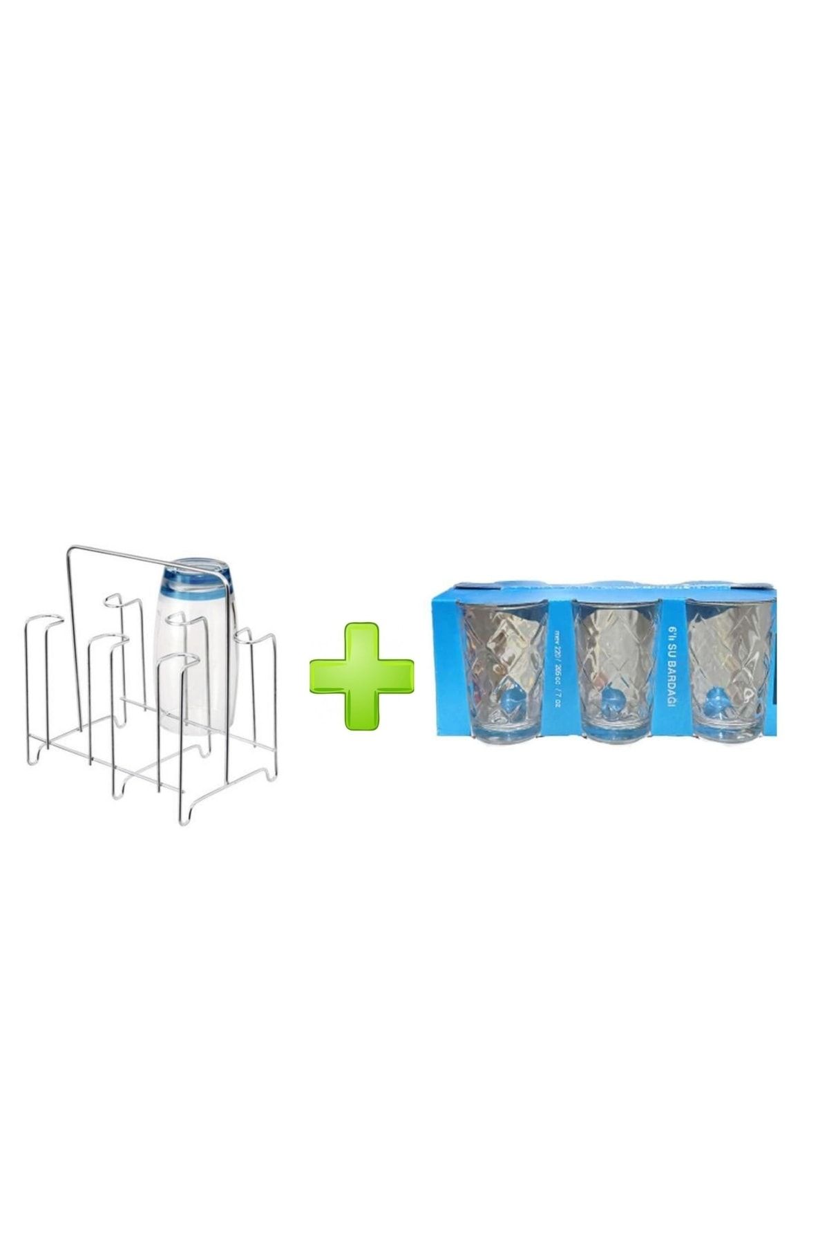Bosphorus-Glass 6-Piece Water, Soft Drink Cup and Countertop Dryer Set 4